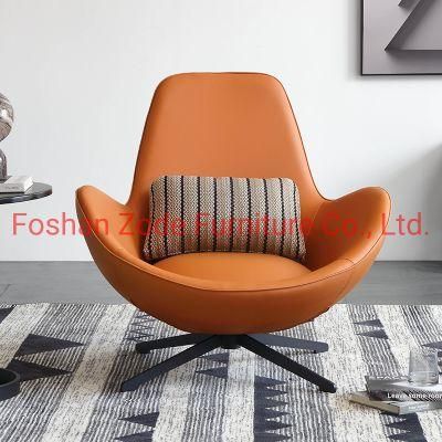 Zode Italian Hotel Home Furniture Office Modern Simple Designer Living Room Single Seater Leisure Swivel Leather Sofa Chair