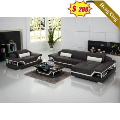 Modern Home Furniture Living Room Office Leather Sofa Wooden Frame L Shape Sofas
