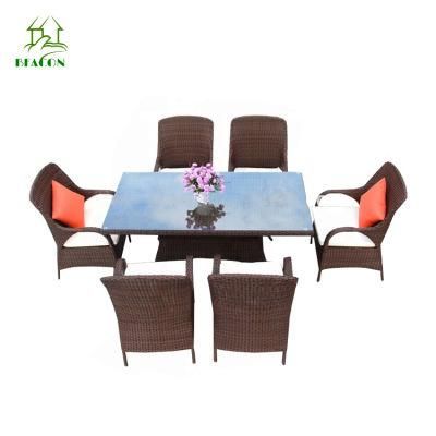 Retro Modern Popular Rattan Aluminum Table Chairs Leisure Outdoor Garden Furniture Set