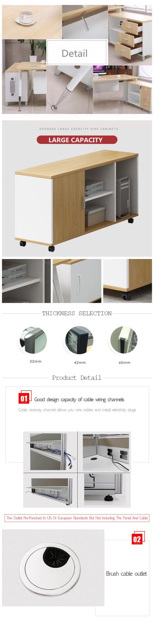 Chinese Office New Modern Lumbar Supply Furniture Computer Desk