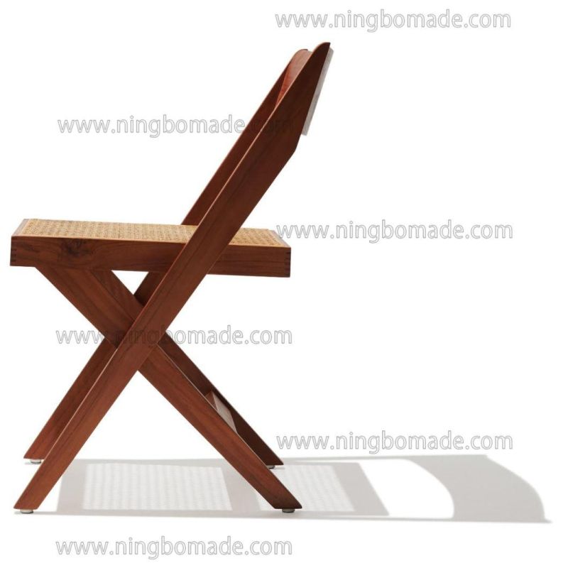 Classic Silhouette Drafting Compass Furniture Natural Ash and Rattan Dining Chair