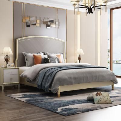 Hot Sale Sunlink Wood Modern Home Hotel Furniture Wall Double Bedroom King Size Bed