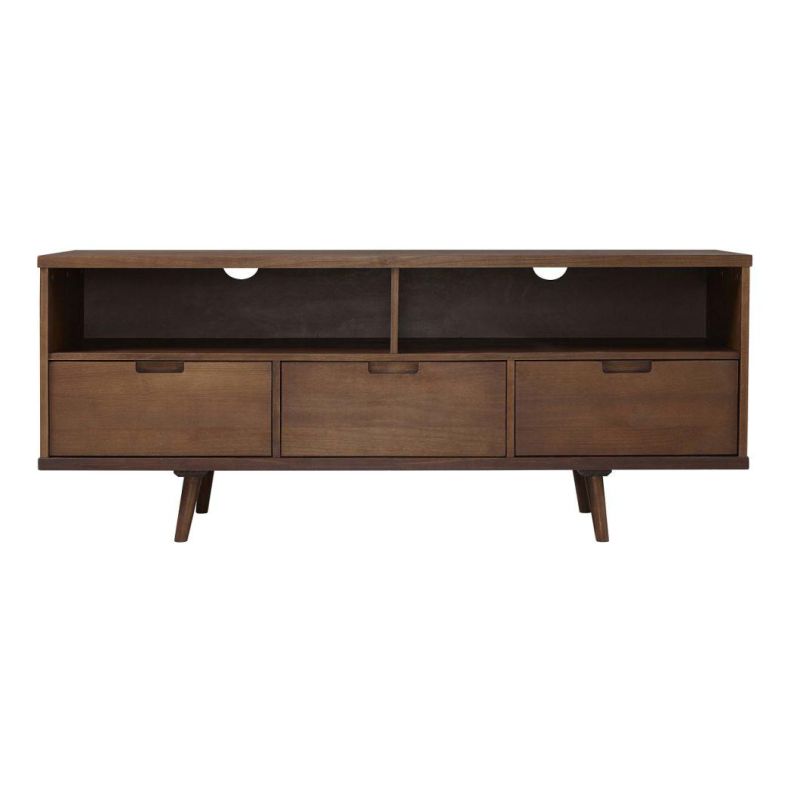 3-Drawer MID Century Modern Wood TV Stand for Tv′s up to 65" Flat Screen Cabinet Door Living Room Storage Entertainment