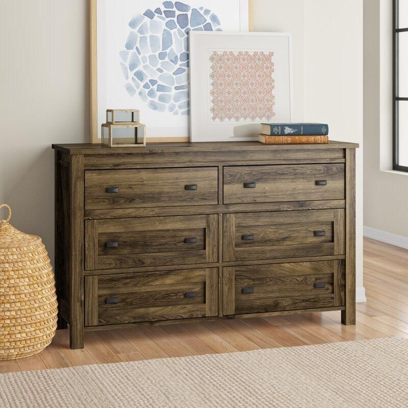 Classic Furniture Coffee Table Wooden 6 Drawer Double Dresser Sideboard for Bedroom