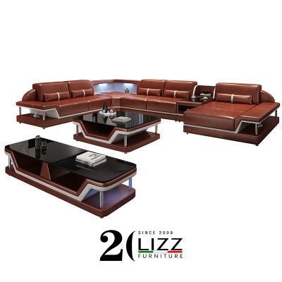 Latest Design Sectional Corner Sofa Genuine Leather Sofa Furniture for Living Room