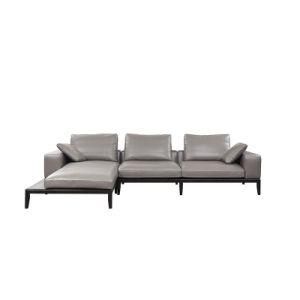 Light Grey Color Modern L Shape Corner Sofa Bed with Futon