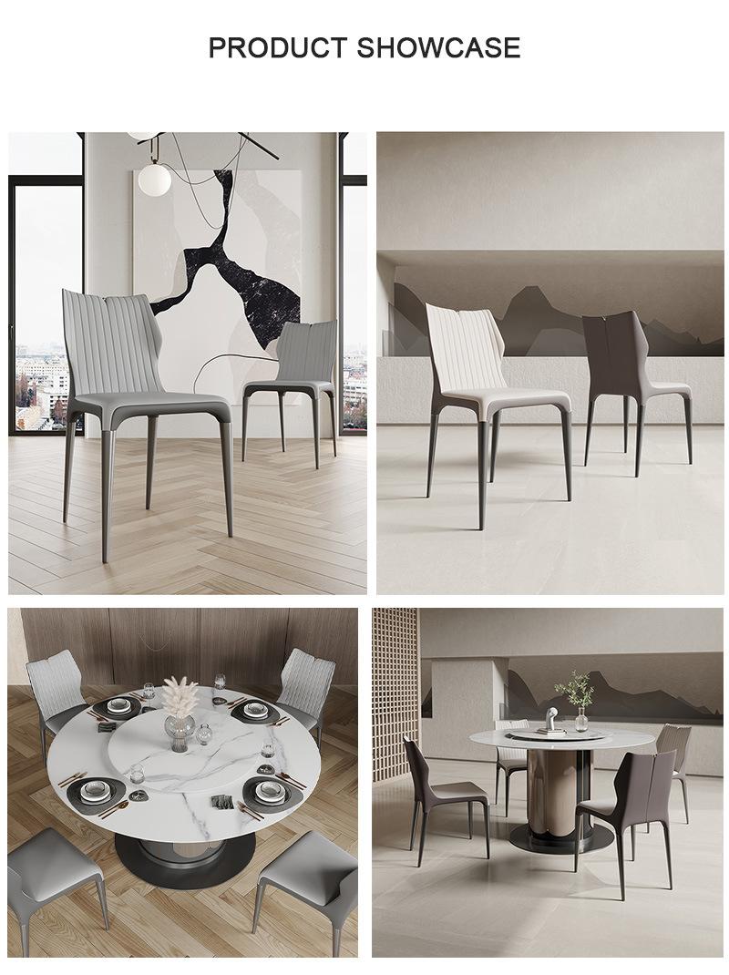 Nordic Leather Furniture Dining Room Steel Frame Restaurant Chairs