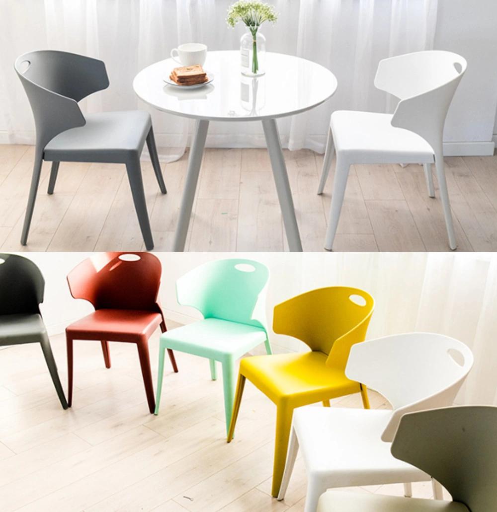 Simple Household Plastic Dining Chair European Backrest Leisure Cafe Hotel Restaurant Office Negotiation Chair
