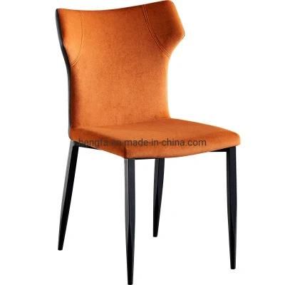 Restaurant Furniture Modern Factory Leather Cushion Steel Base Dining Chairs