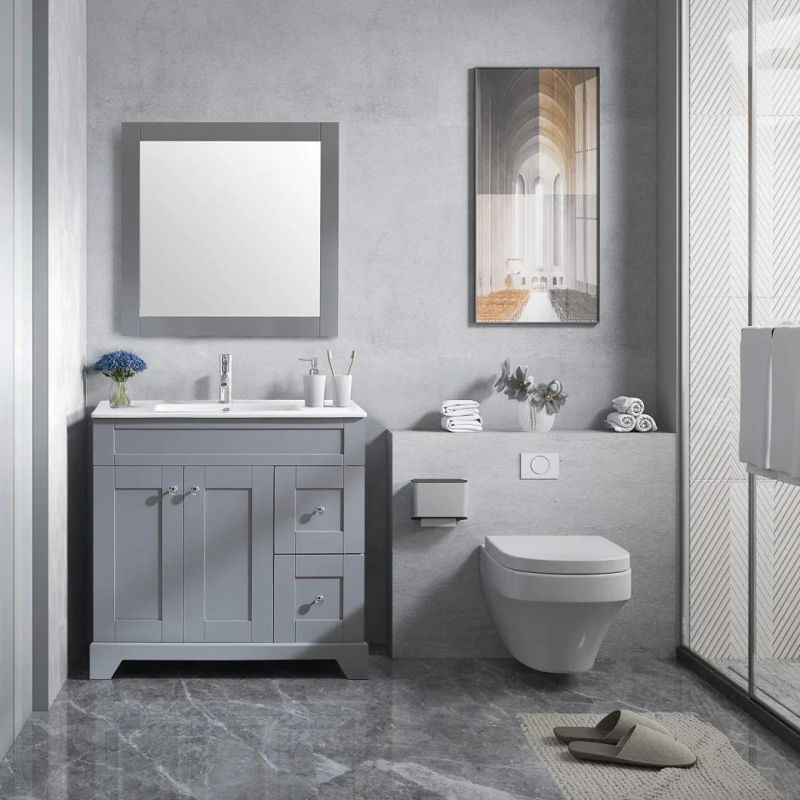 New Grey Waterproof Home Decorative Bathroom Cabinet