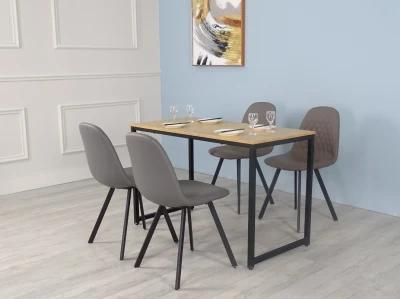 Nordic Modern Home Restaurant Office Dining Room Furniture Table Set Wooden Steel Dining Table