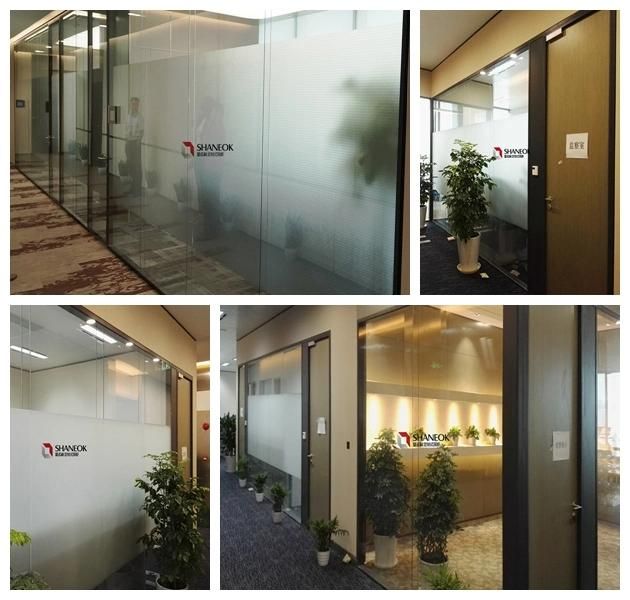 Shaneok Aluminium Profile Office Partition, Double Glass Partition Wall