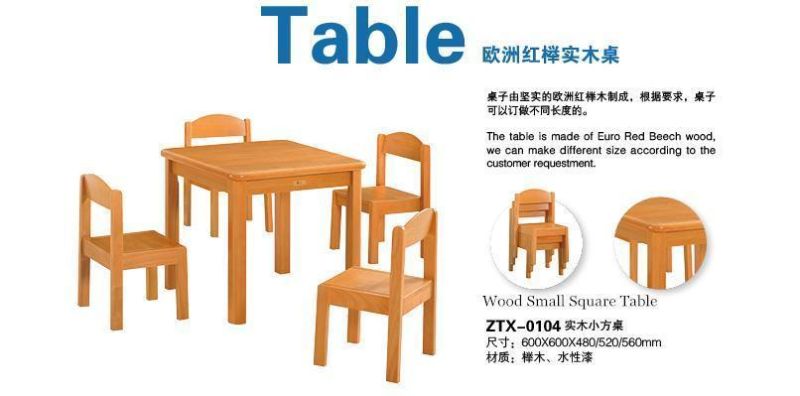Kindergarten Kids Square Table Furniture, Preschool Furniture, Baby Wood Furniture, Nursery Furniture