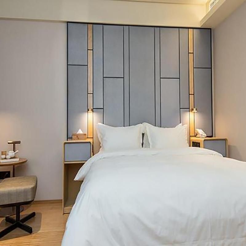 Latest 5 Star Solid Wood with Wood Veneered Panel Hotel Modern Bedroom Furniture