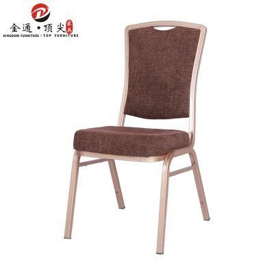 Banquet Restaurant Dining Furniture Wholesale Luxury Gold Stacking Wedding Banquet Chair with Cover