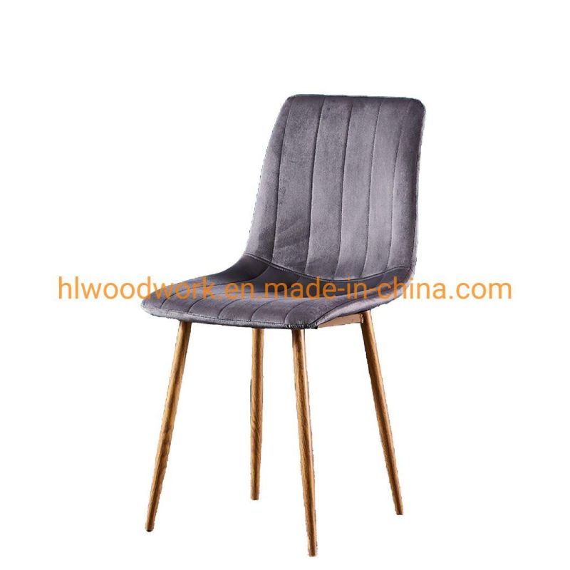 Multiple Color Modern Leather Style Velvet Nordic Chairs for Dining Rooms Sillas Metal Leg Upholstery Fabric Modern Velvet Chair