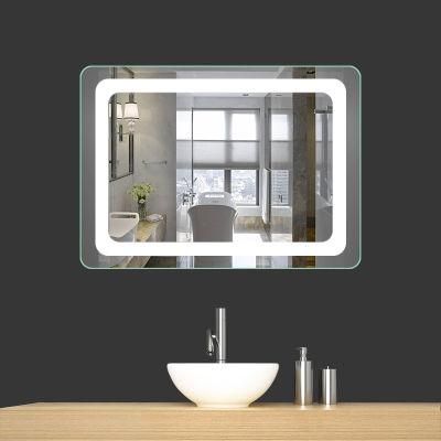 Classic Round Corner LED Illuminated Bathroom Mirror with Light