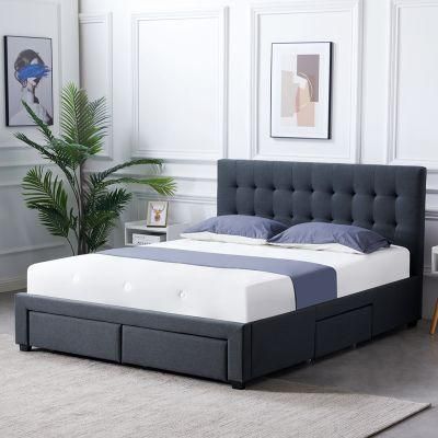 Bedroom Set Furniture Assembly Double Size Bed Frame with Storage Smart Bed Cot Frame Fur