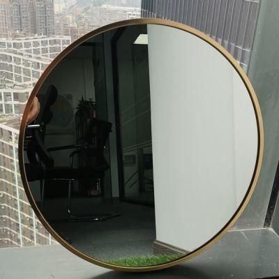 China Manufacturer 2022 Home Modern Round Mirror Aluminum Alloy Framed Mirror for Bathroom Furniture