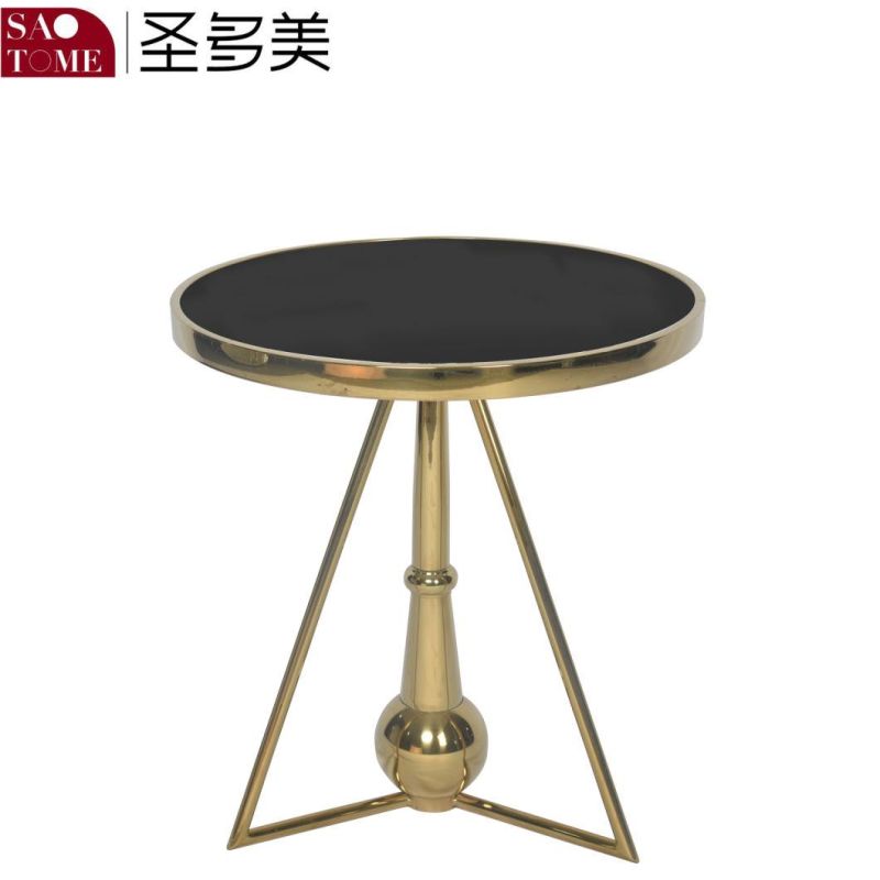 Modern Metal Frame Black Glass Coffee Table