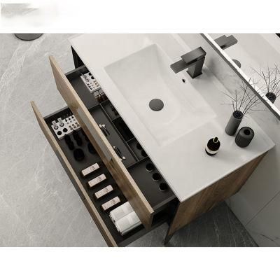 Factory Directly Modern Hotel Hanging Waterproof Mirror Wash Basin Vanity PVC Bathroom Cabinet