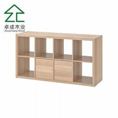 Bookcase with Door High Capacity Solid Wood for Bedroom