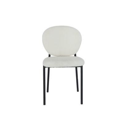 Dining Restaurant Home Modern Chair Fabric Dining Chair with Iron Legs