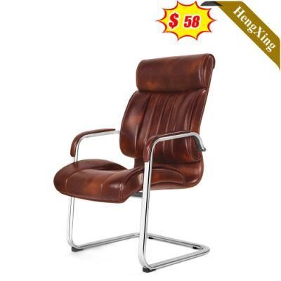 Luxury Design Furniture PU Leather Manager Chairs Meeting Room Stainless Steel Training Public Chair