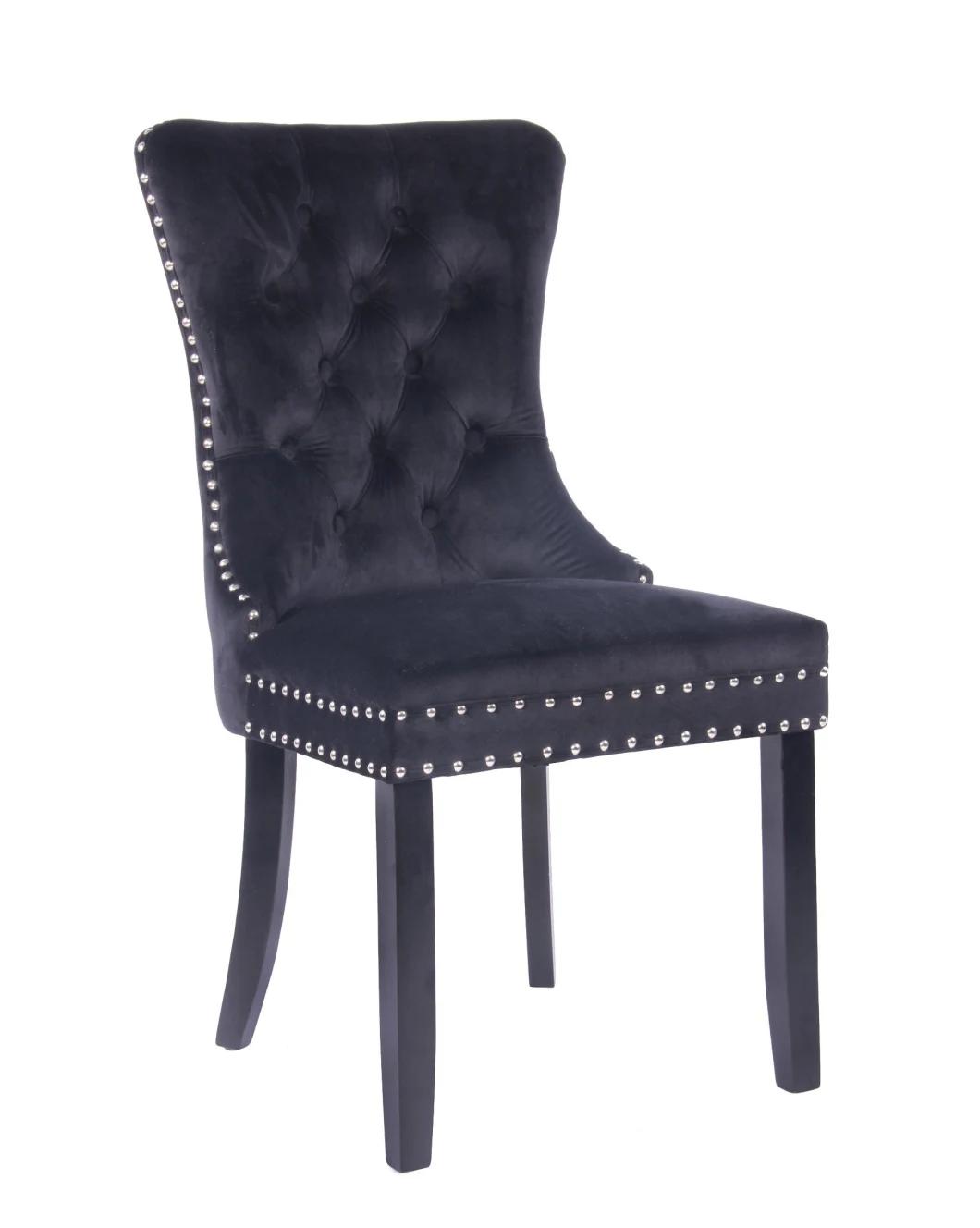 Hot Sale Modern Design Hotel Restaurant Furniture Velvet Wood Dining Chair