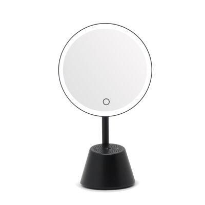 Bluetooth Speaker 360 Rotatable Round Vanity Makeup Mirror LED Lighted