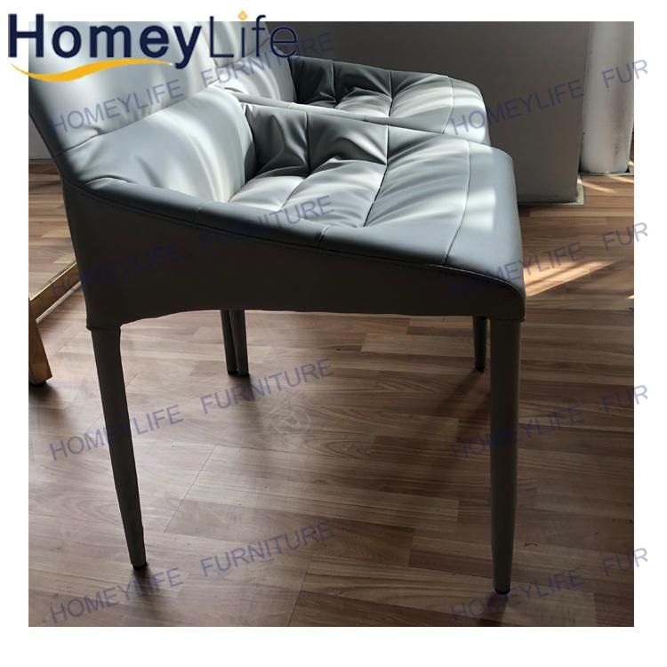 Big Sale Comfortable Cushion Modern Dining Table with Iron Legs