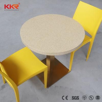 KKR Round Table Fast Food Artificial Stone Solid Surface Table Marble Table Top for Restaurant