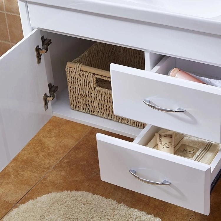 PVC Material and Ceramic Basin Bathroom Cabinet with Drawers