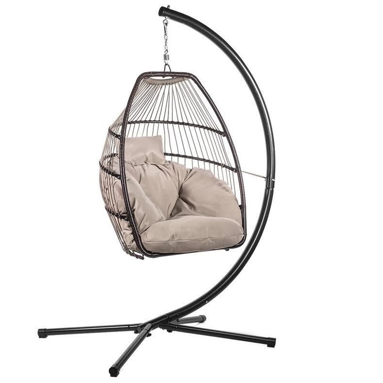 Indoor/Outdoor Wicker Tear Drop Hanging Chair