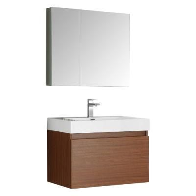 Red Brown Mirror Cabinet High Quality Bathroom Cabinet