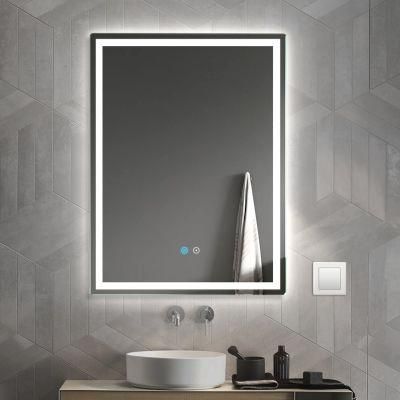 LED Backlit Mirror Bathroom Wall Mounted Vanity Mirror Anti-Fog Dimmable Makeup Mirror