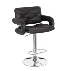 Wholesale PU Leather Modern Adjustable Bar Stool with Armrest