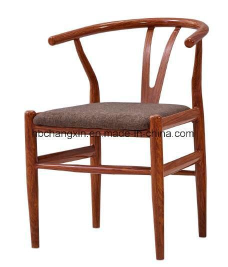 Modern Metal Dining Chair with Wooden Color