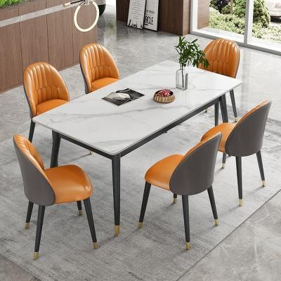 Meuble Moderne Modern Living Room Furniture Marble Top Long Rectangle Tables and Chair Table Sets 6 Wholesale Dining Table Sets Marble