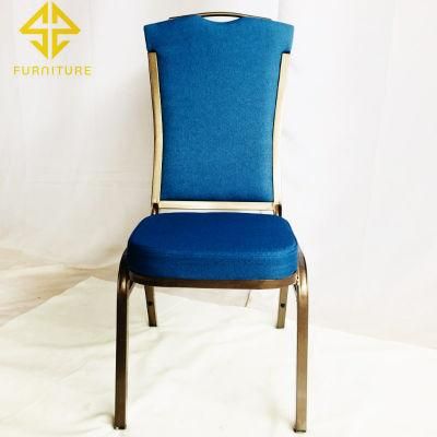 Wholesale Cheap Hotel Party Stackable Aluminium Fabric Upholstered Padded Throne Banquet Chair for Banquet Hall Wedding Events