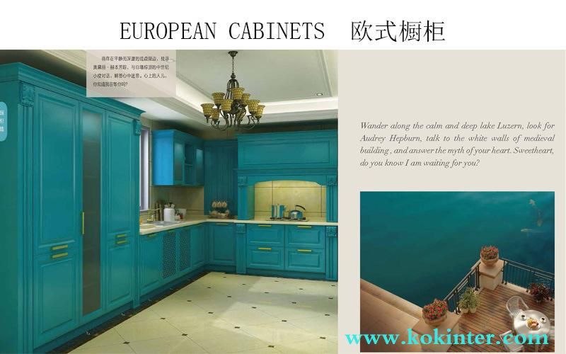 MDF/MFC/Plywood Particle Board European Kitchen Cabinets of Kok010