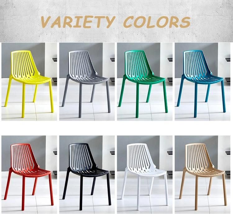 Outdoor Modern Stackable All Plastic Seat Restaurant Dining Chair PP Coffee Shop Chair Silla Del Comedor for Dining Room