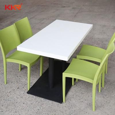 Cutomized White Artificial Marble Solid Surface Restaurant Dining Table