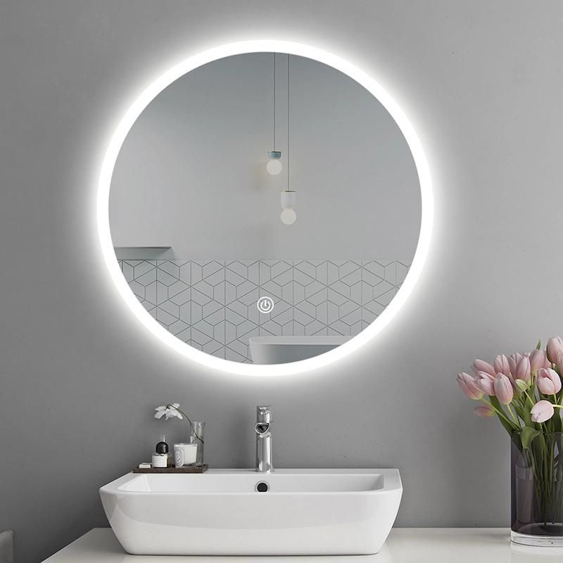 Round Frame LED Lighted Bathroom Wall Mount Mirror Ningbo Factory