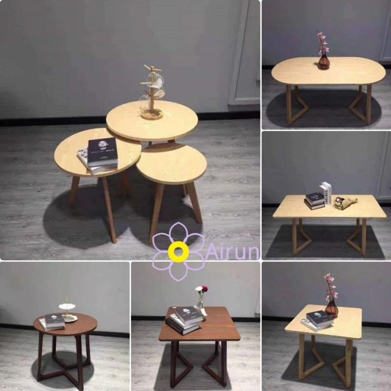 Modern Design Round Wooden Coffee Table Sofa Side Living Room Table Tea Table