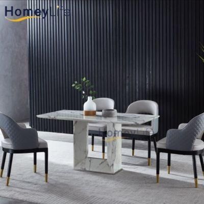 Fancy Nordic Design Rectangular Marble Dining Table for Home Furniture