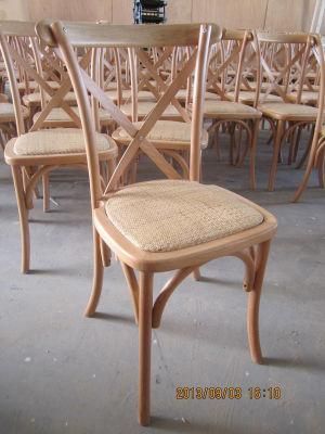 High Quality Beech Wood Wooden Cross Back Chair for Sale