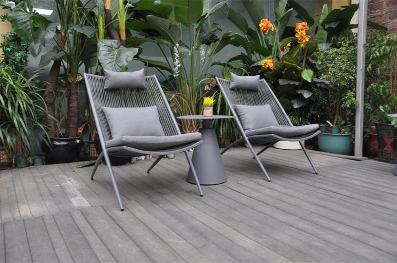 Modern Outdoor Garden Rattan Aluminum Leisure Chair with Table