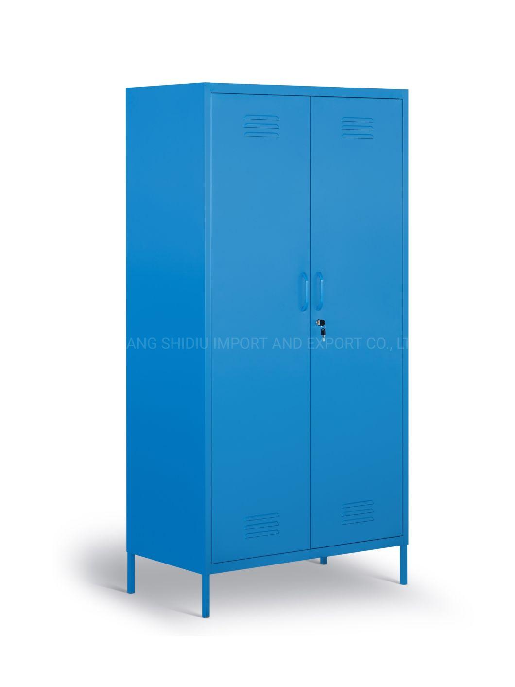 Metal Knock Down Home Furniture 2 Door Wardrobe for Clothes