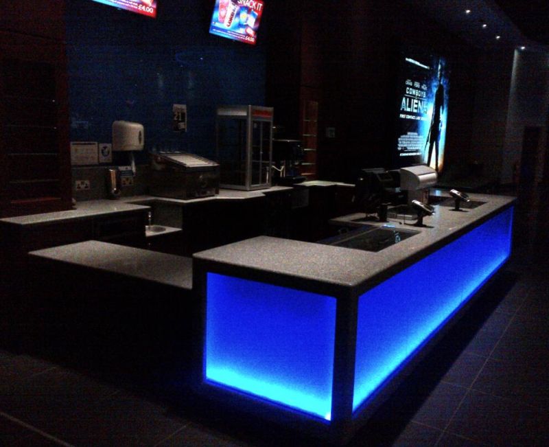 Modern Marble Coffee Restaurant LED Illuminated Bar Counter